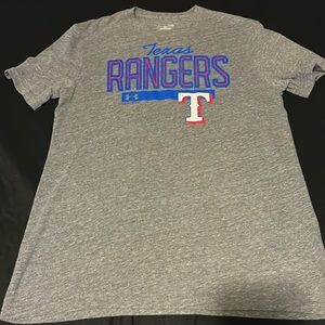 Gray under armor Texas Rangers t-shirt. Size large